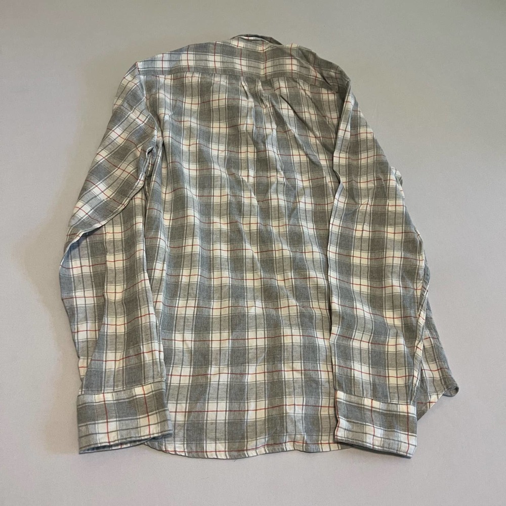 J. Crew Re-imagined white plaid button down shirt S - Picture 8 of 8